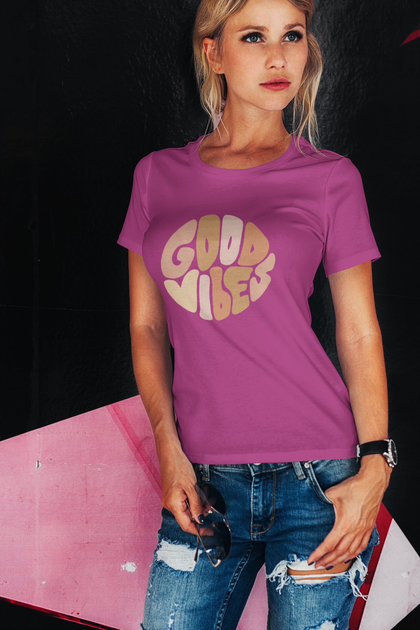 Women's Tee Good Vibes Psychedelic