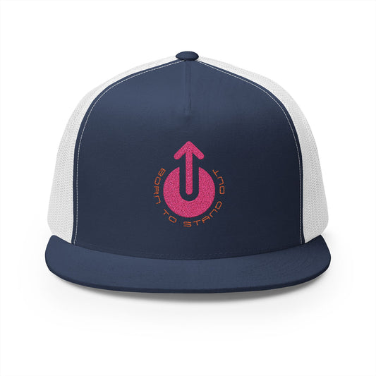 Trucker Cap Born To Stand Out    Pink Logo