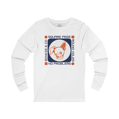 Men's Long Sleeve Square Pegs Round Holes (Front Print)