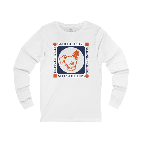 Men's Long Sleeve Square Pegs Round Holes (Front Print)