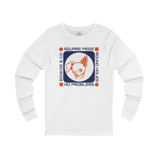 Men's Long Sleeve Square Pegs Round Holes (Front Print)