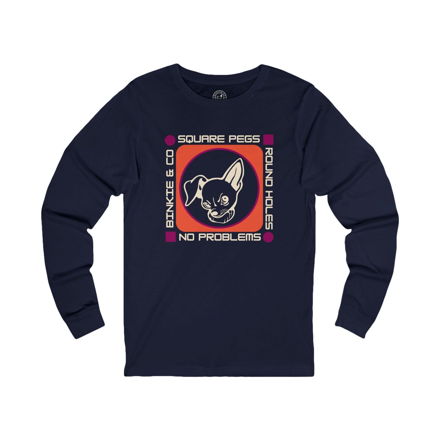 Men's Long Sleeve Square Pegs Round Holes (Front Print)