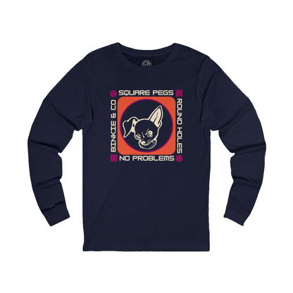 Men's Long Sleeve Square Pegs Round Holes (Front Print)