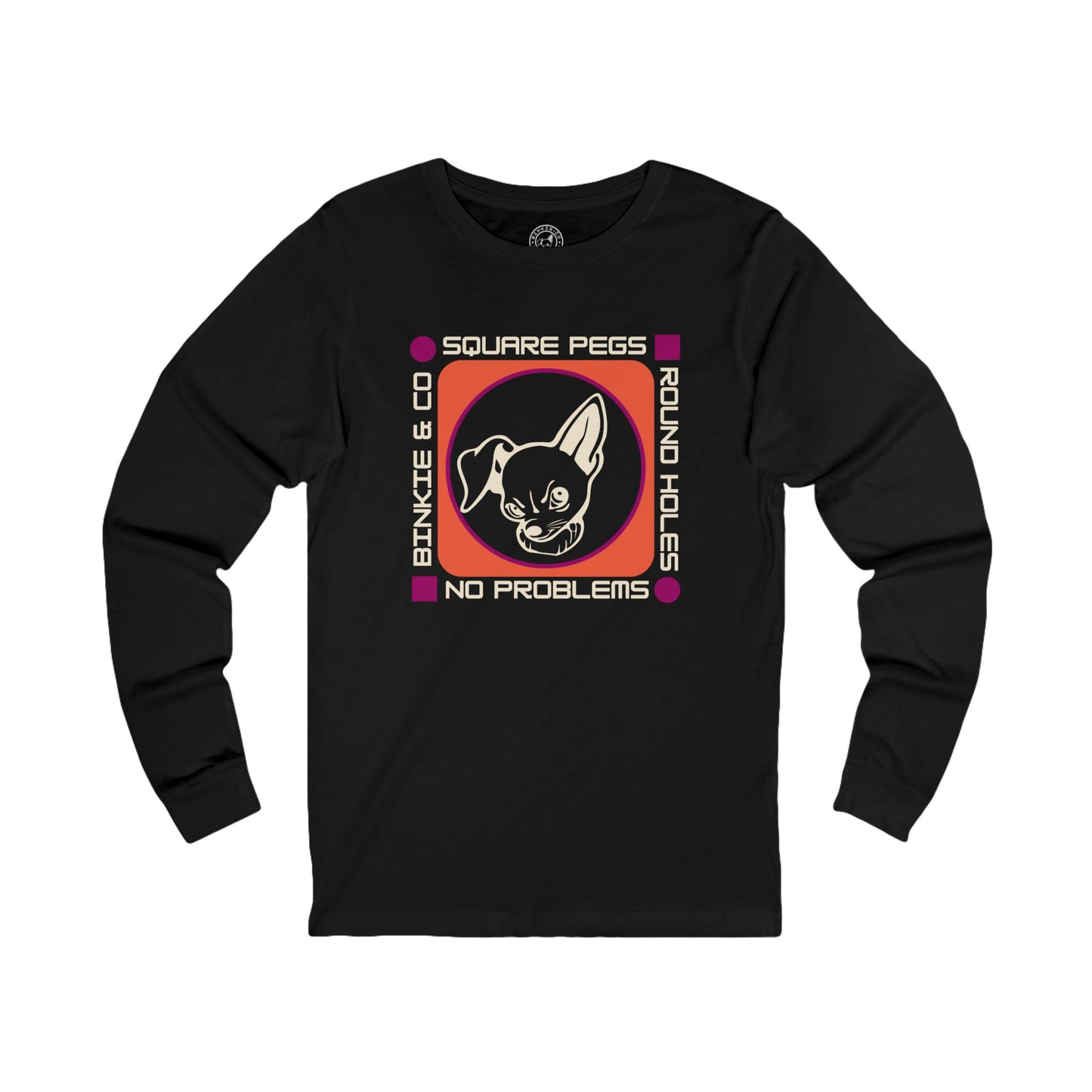 Men's Long Sleeve Square Pegs Round Holes (Front Print)