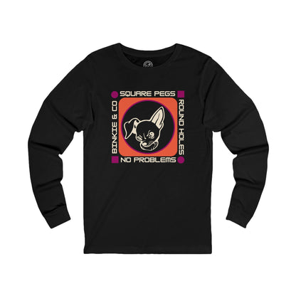 Men's Long Sleeve Square Pegs Round Holes (Front Print)