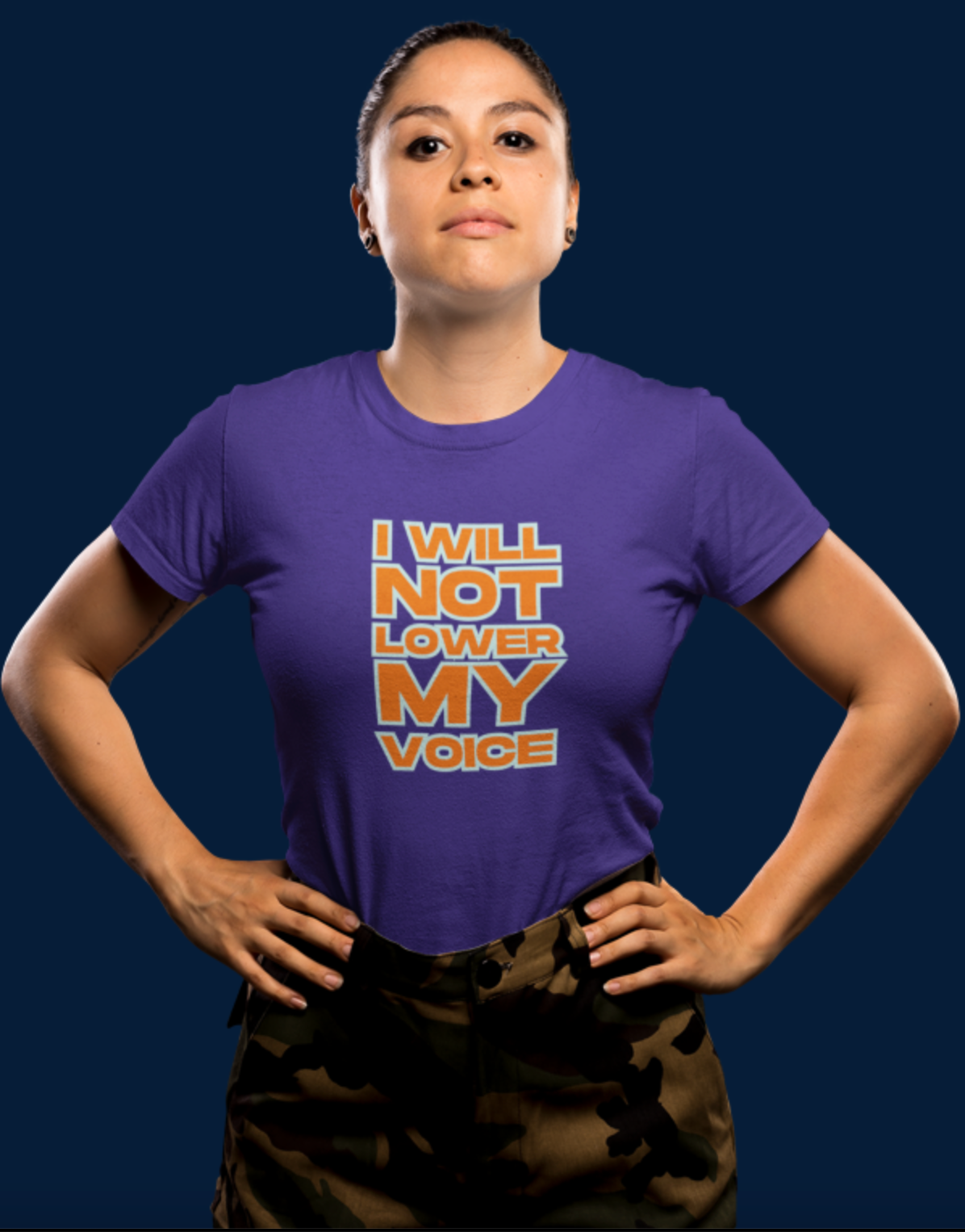 Women's Tee I Will Not Lower My Voice