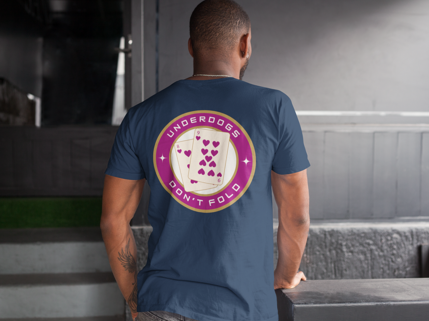 Men's Tee Underdogs Don't Fold (Back Print)