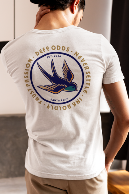 Men's Tee Defy Odds Never Settle (Back Print)