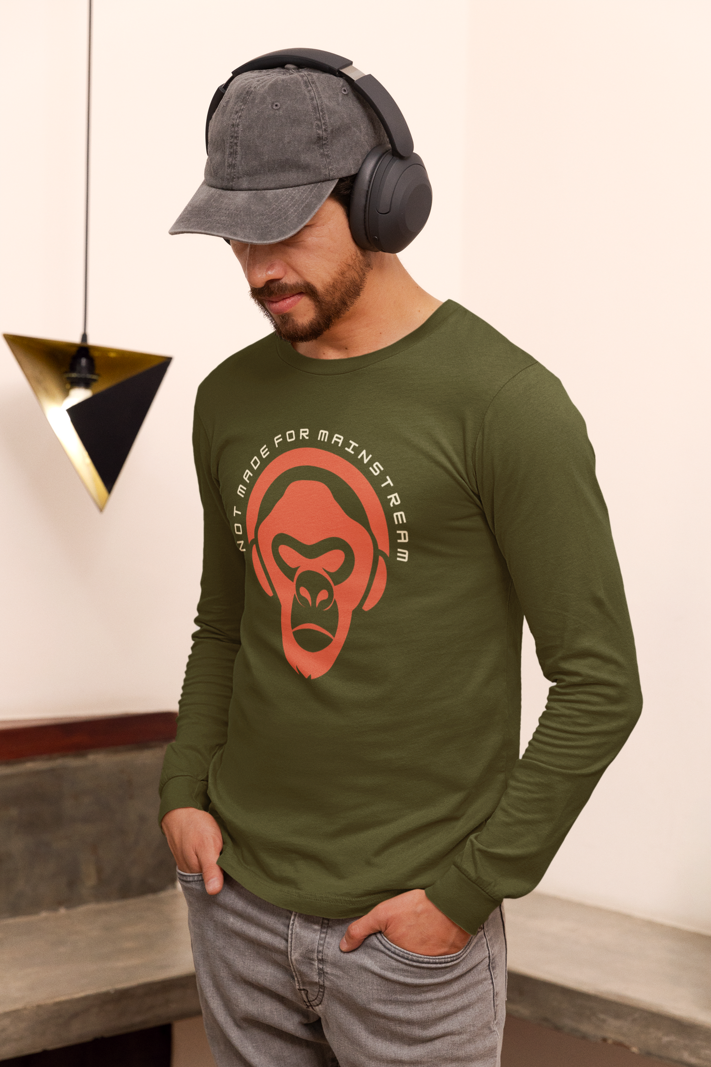 Men's Long Sleeve Not Made For Mainstream (Front Print)